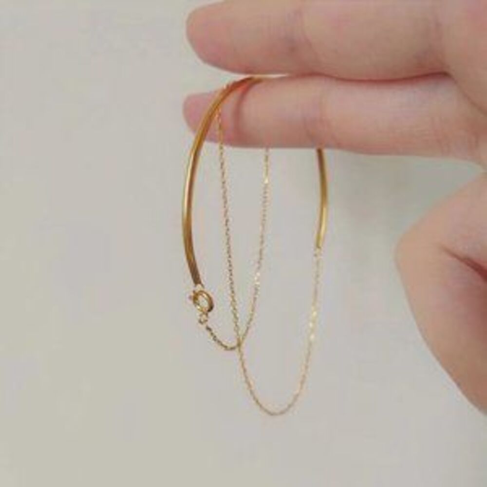 Gold Semi Circular Multi Layer Chain Bracelet